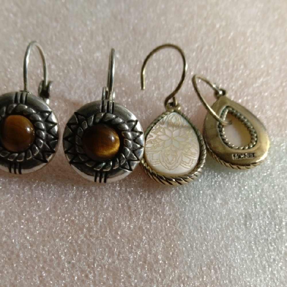 Elegant Silver and Gold Tone Earrings Set